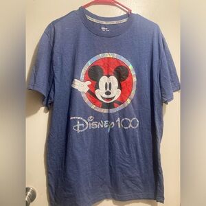 Disney Blue T-Shirt with Mickey Mouse and Disney 100 Logo